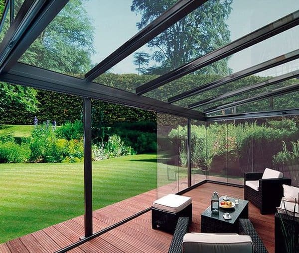 Glass patio roof designs