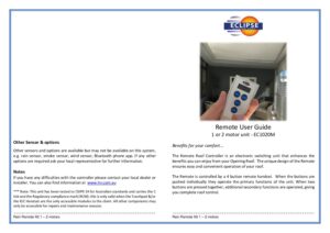 EC1020M Rain Remote User Guide 2022