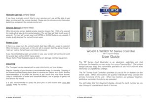 WC400 or 800 User Guide Incl screen points