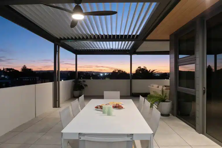 Beautiful sunset viewed from the balcony of a high rise building in Hamilton NSW.